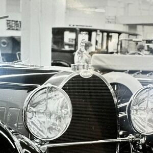 Vintage Bugatti Classic Car Black and White Photograph Print Auto Memorabilia